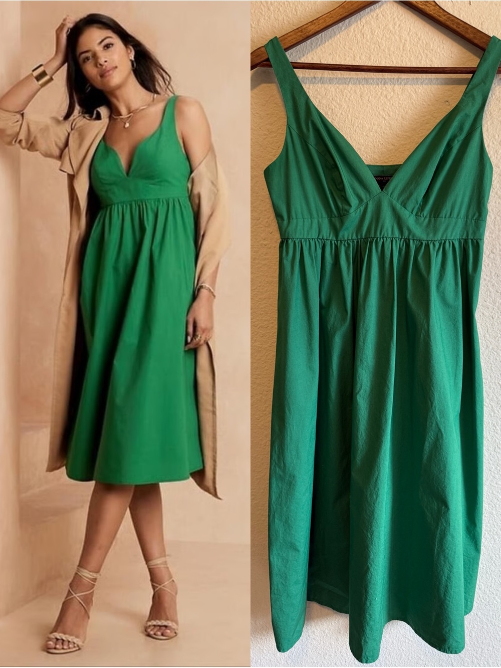 Banana Republic Poplin Mini Dress – Green – Size 0